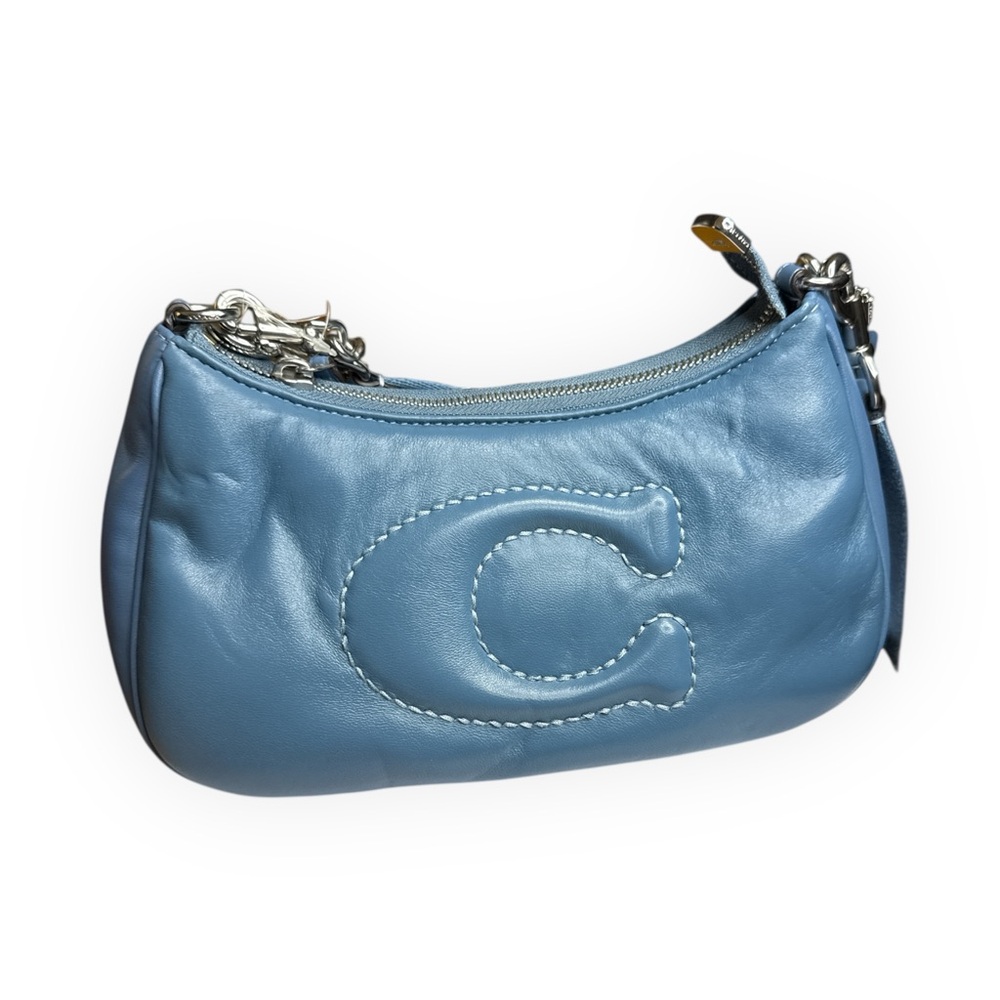 2023 Blue Coach EUC Puffer Shoulder and Crossbody Leather Women's Bag
